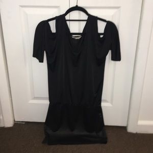 Black cold shoulder dress